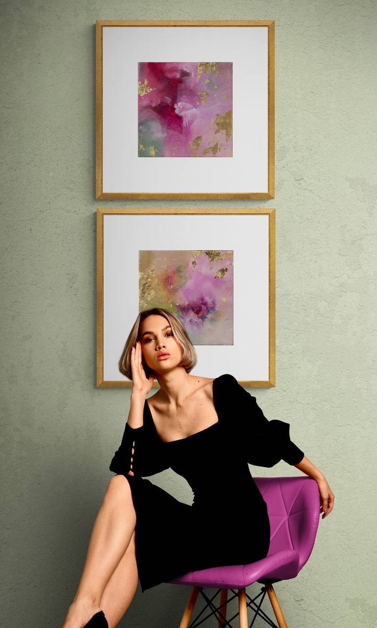 Original Abstract Floral Painting by Valerie Ostenak