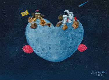 Print of Figurative Outer Space Paintings by Sanghee Ahn