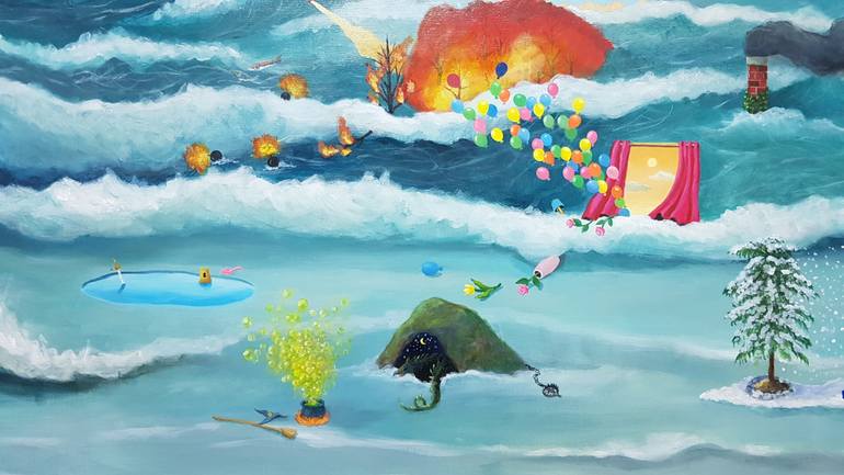 Original Figurative Beach Painting by Sanghee Ahn
