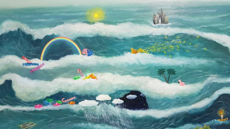 Original Figurative Beach Painting by Sanghee Ahn