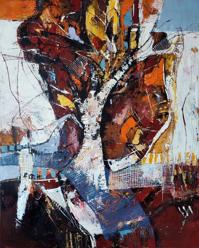 Original Landscape Painting by Maria Penn | Abstract Art on Canvas | The Tree of Life