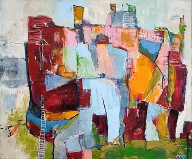 Original Abstract Cities Paintings by Maria Penn