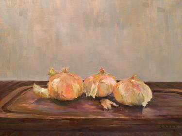 "Still Life with Onions" oil thumb