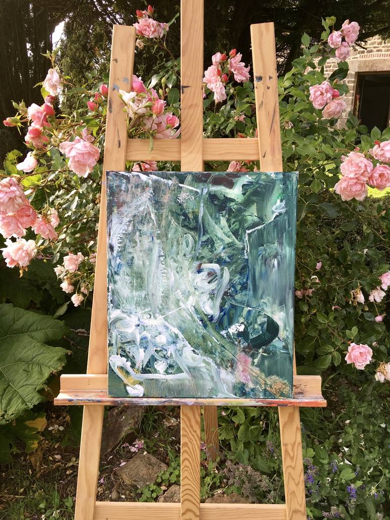 Original Abstract Expressionism Garden Painting by Peggy Casey-Mason