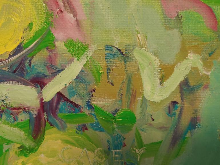 Original Abstract Floral Painting by Peggy Casey-Mason