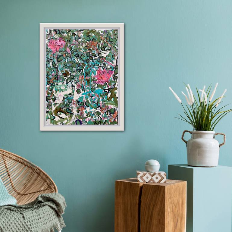 Original Abstract Expressionism Love Painting by Peggy Casey-Mason