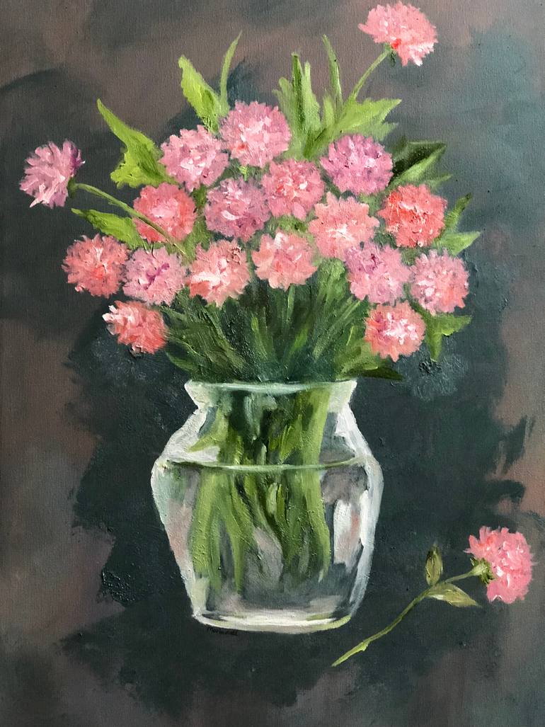 Original Modernism Floral Painting by Maria Meli