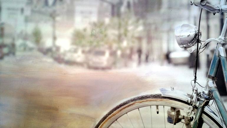 Original Realism Bicycle Painting by WILLIAM III