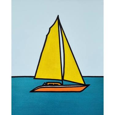 Original Pop Art Sailboat Paintings by Rory OBrien