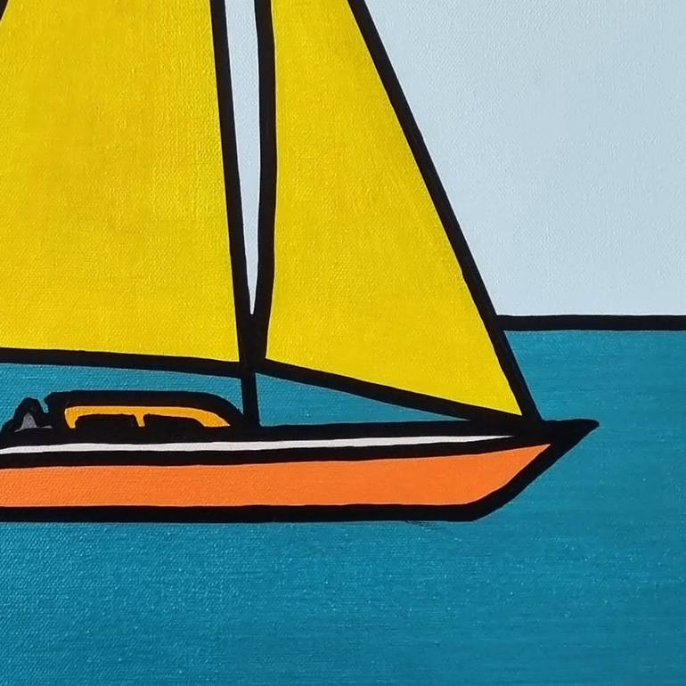 Original Pop Art Sailboat Painting by Rory OBrien