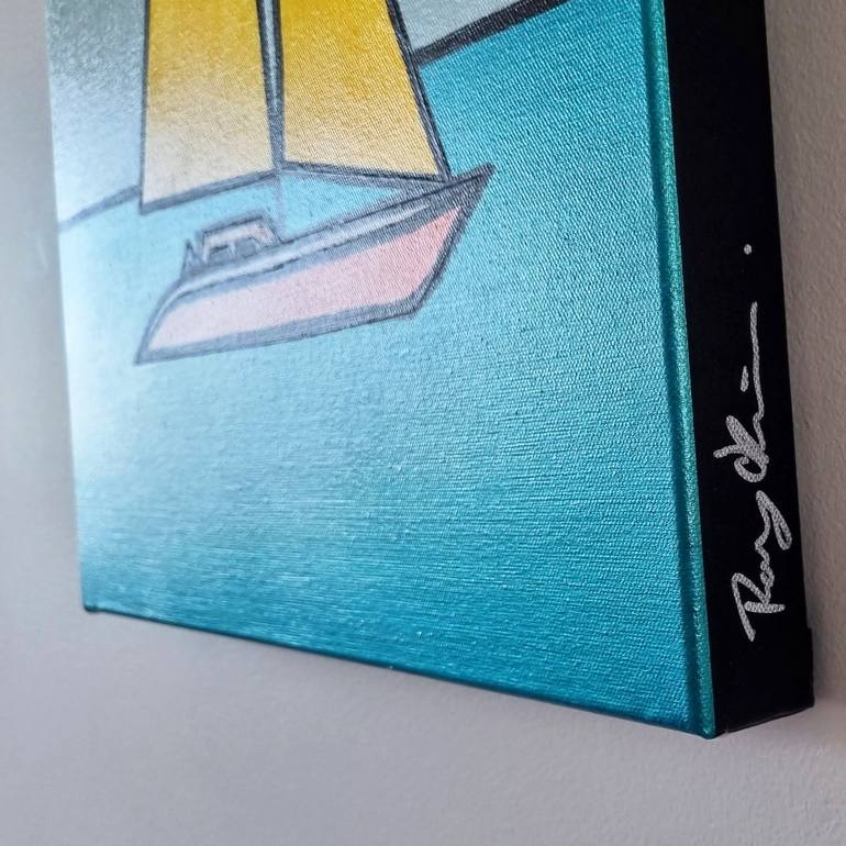 Original Pop Art Sailboat Painting by Rory OBrien