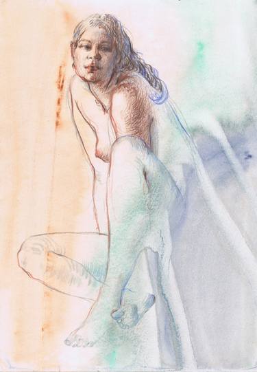 Original Expressionism Nude Drawings by Samira Yanushkova