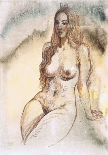 Original Expressionism Nude Drawings by Samira Yanushkova