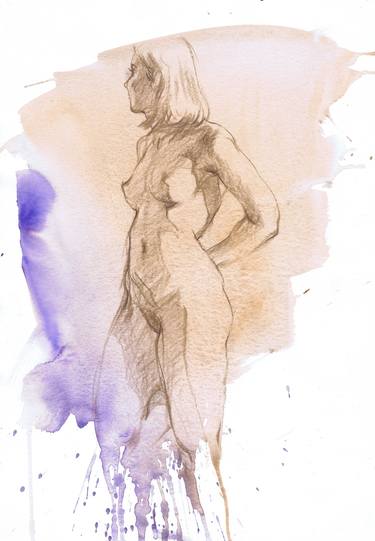 Original Expressionism Nude Drawings by Samira Yanushkova