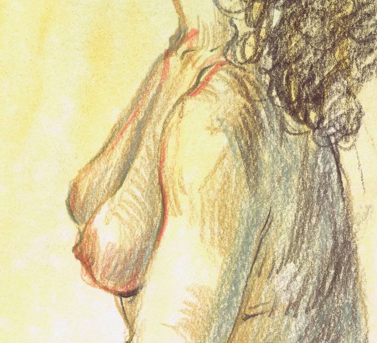 Original Conceptual Nude Drawing by Samira Yanushkova