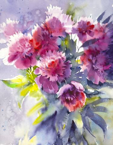 Print of Abstract Floral Paintings by Samira Yanushkova