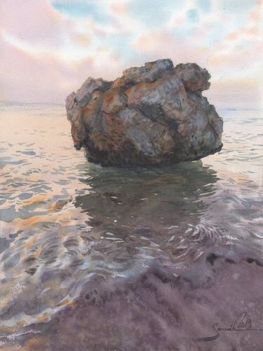 Print of Realism Seascape Paintings by Samira Yanushkova