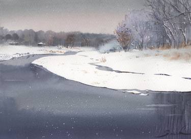 Print of Landscape Paintings by Samira Yanushkova