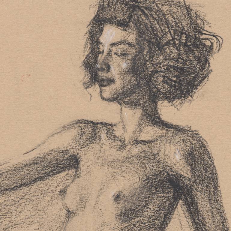 Original Expressionism Erotic Drawing by Samira Yanushkova