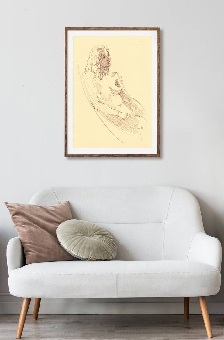 Original sketch Erotic Drawing by Samira Yanushkova