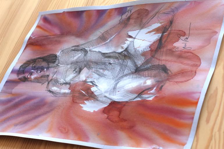 Original Abstract Erotic Drawing by Samira Yanushkova