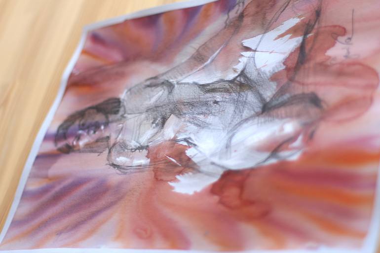 Original Abstract Erotic Drawing by Samira Yanushkova