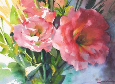 Print of Expressionism Floral Paintings by Samira Yanushkova