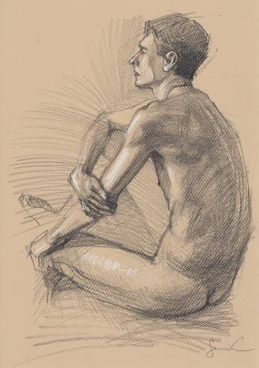 Print of Realism Nude Drawings by Samira Yanushkova