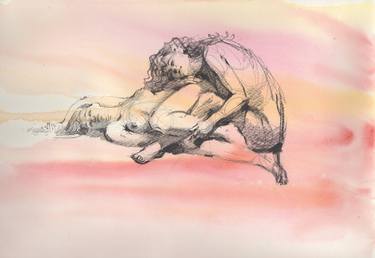 Original Expressionism Erotic Drawings by Samira Yanushkova