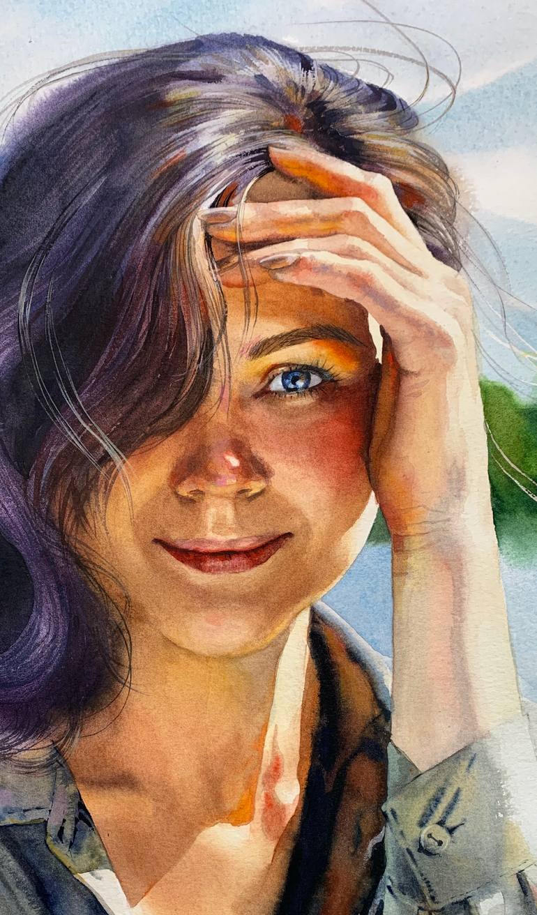 Original Realism People Painting by Samira Yanushkova