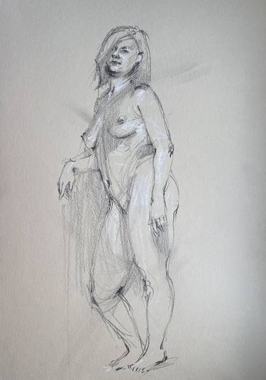 Print of Realism Nude Drawings by Samira Yanushkova
