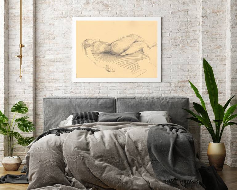 Original Figurative Nude Drawing by Samira Yanushkova