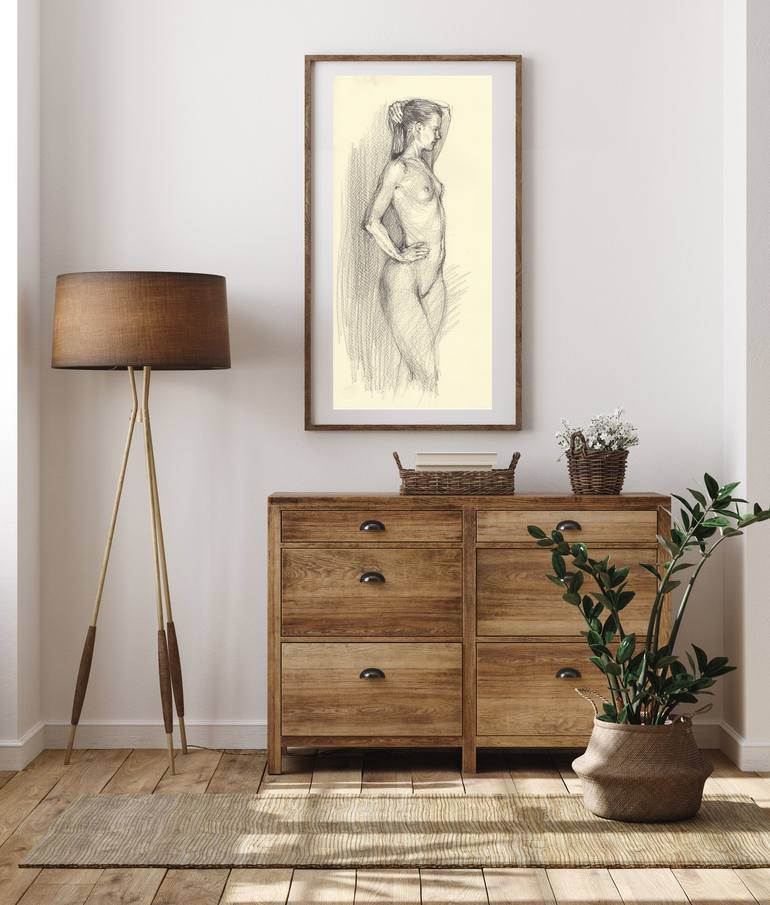 Original nude art Erotic Drawing by Samira Yanushkova