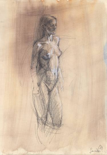Print of Abstract Nude Drawings by Samira Yanushkova