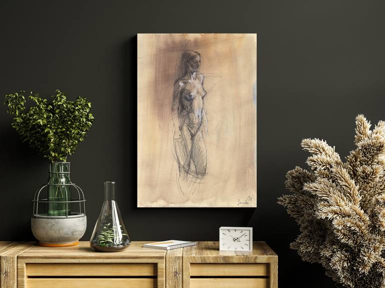 Original Abstract Nude Drawing by Samira Yanushkova