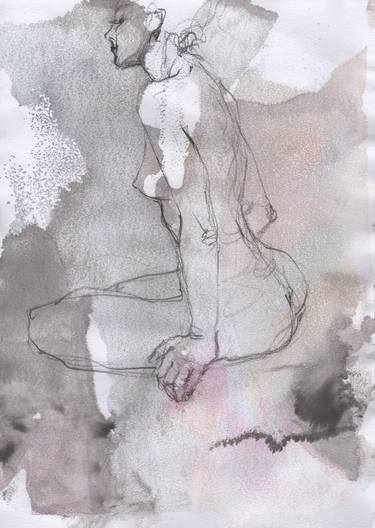 Original Expressionism Nude Drawings by Samira Yanushkova