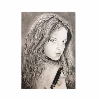 Original Fine Art Women Drawings by Amit Singh