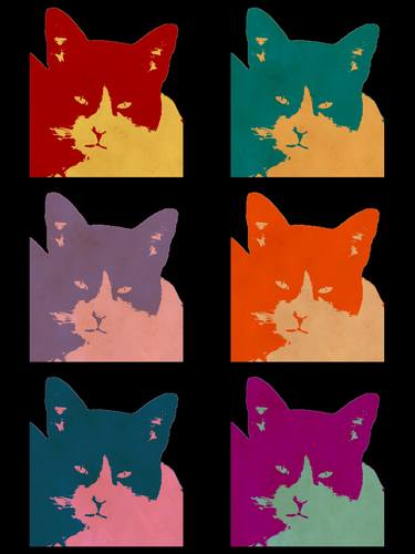 Print of Pop Art Cats Mixed Media by Robert Grubbs