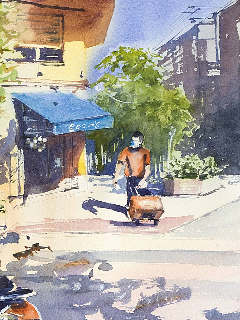 Original Impressionism Cities Painting by Sasha Romm