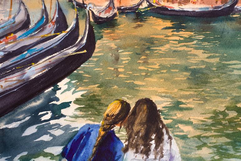 Original Impressionism Cities Painting by Sasha Romm