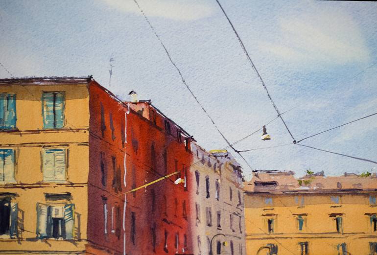 Original Impressionism Cities Painting by Sasha Romm