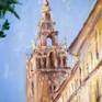 SEVILLA. VIEW OF GIRALDA IN SUNNY DAY. Details
