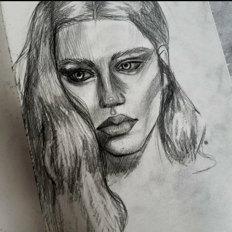 Pencil Portrait of a woman Drawing by Kristine Kobalia | Saatchi Art