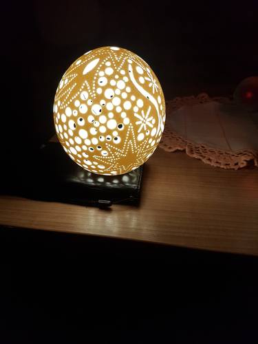 Ostrich Egg Lamp Sculpture By Lt Ar Saatchi Art