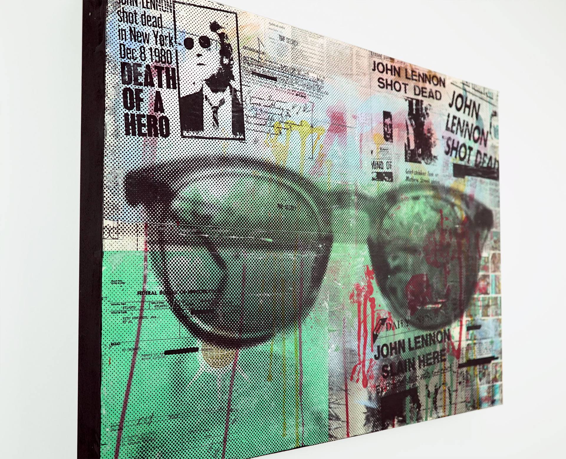 John Lennon 切り絵　ポップアート 額装済み John Lennon 切り絵 ポップアート 額装済み John Lennon Canvas Print
