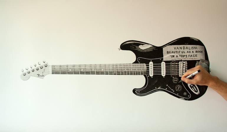 Original Modernism Music Drawing by Dean Spinks