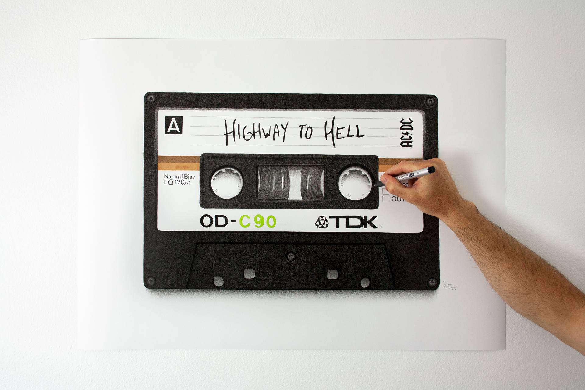 Ac Dc Highway To Hell Cassette Tape Drawing By Dean Spinks