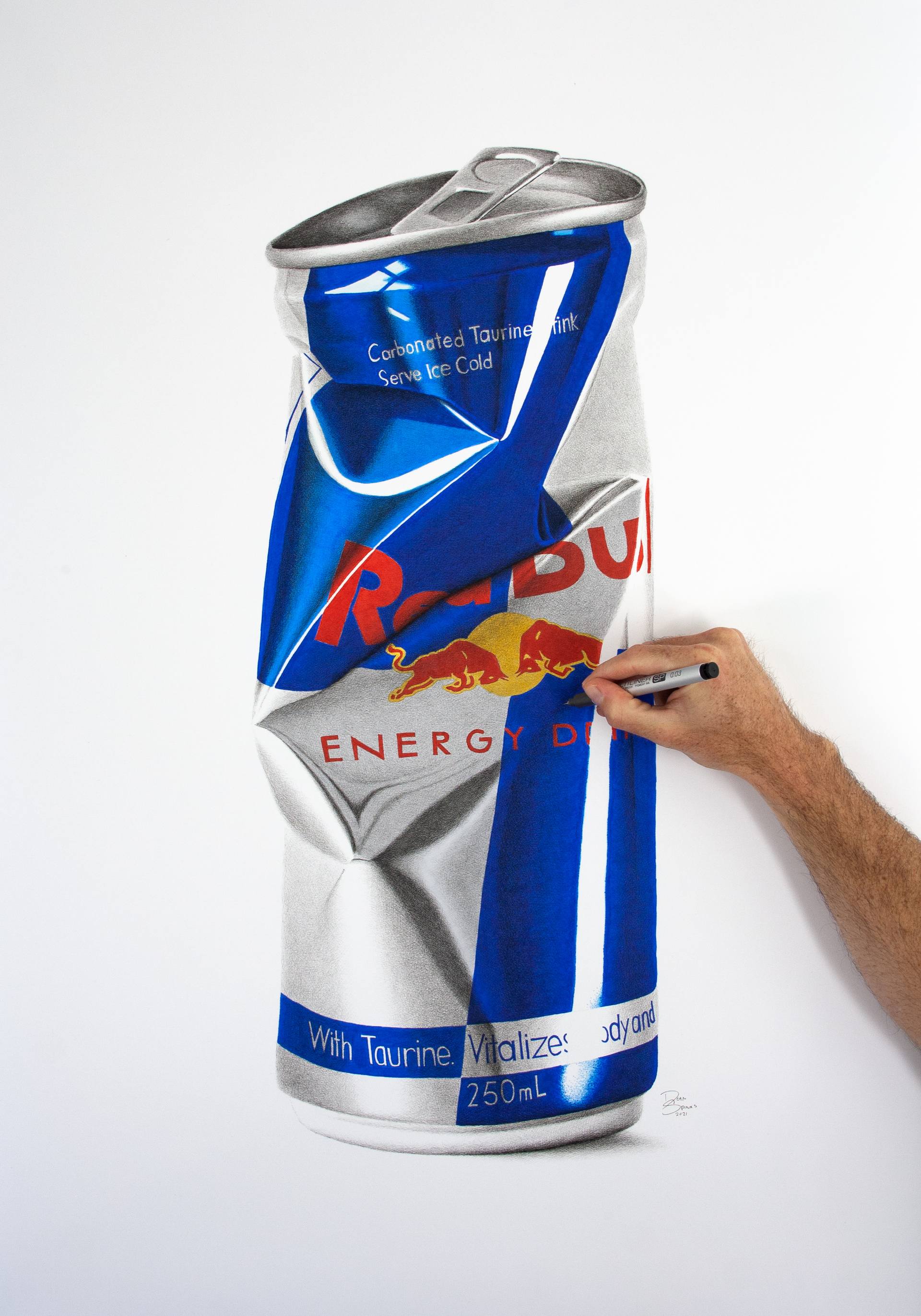 Red Bull Can Drawing
