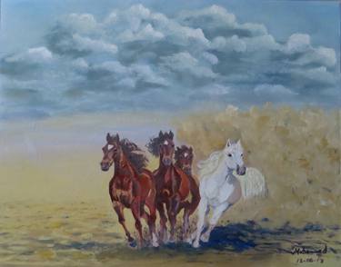 Original Fine Art Horse Paintings by M K