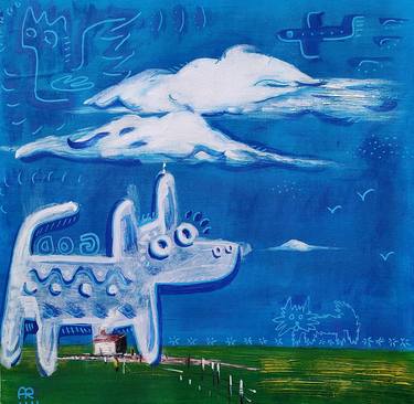 Saatchi Art Artist Ángel Rivas; Painting, “CLOUD DOG” #art